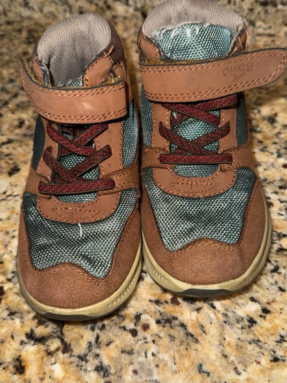 OshKosh B'gosh Brown and Teal Toddler High-Top Sneakers